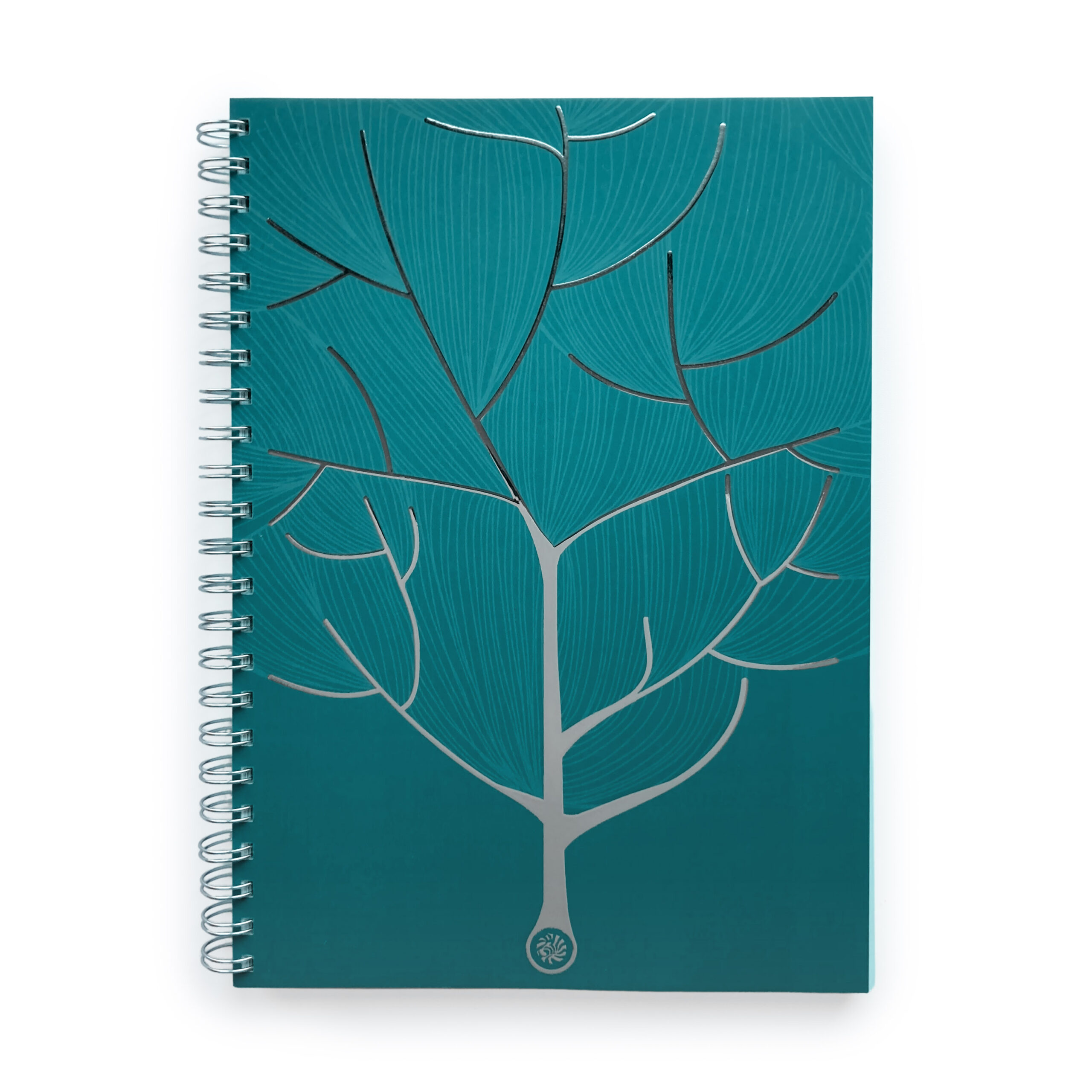 Carnet de rapport de généalogie relié par spirales métalliques avec couverture soft touch et dorure argent